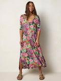 All Day "ButterSoft" Tee Dress - Pink Painted Garden